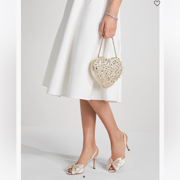 Kate Spade New York PEARL  BEADED Mini Heart Shape Bag - Picture 8 of 9